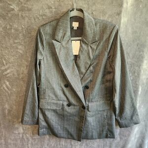 Ladies Gray Pinstripe Blazer